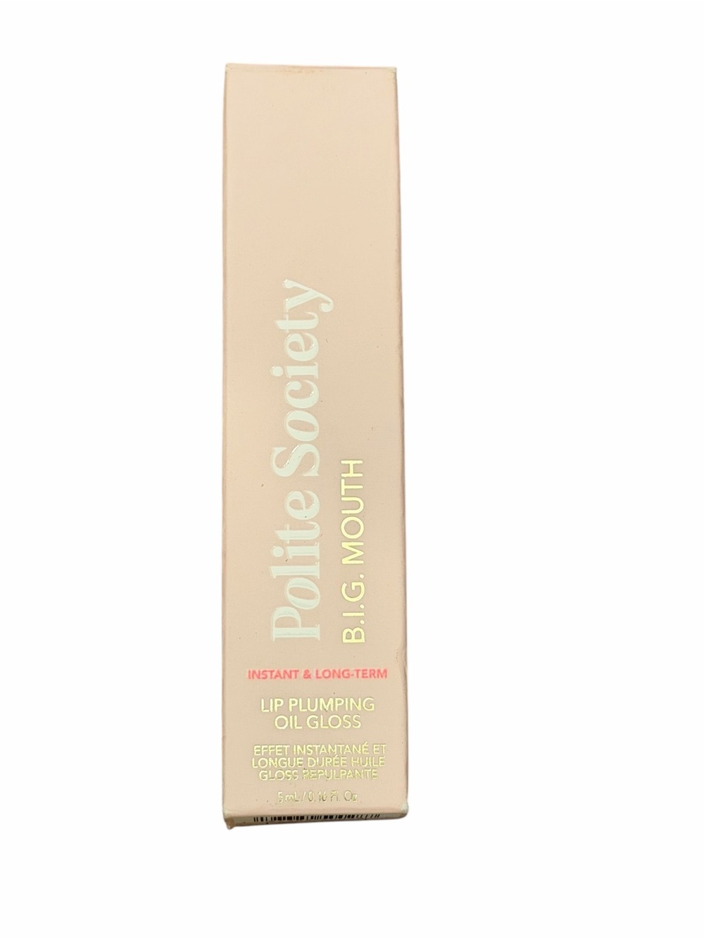 Polite Society B.I.G Mouth Lip Plumping Oil Gloss SHIMMER Vegan w/ Ginger Pepper